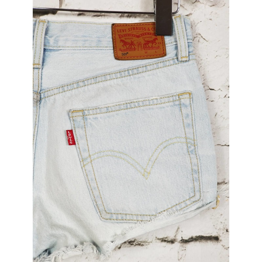LEVI'S 501 Grunge Wash Button-Fly Cut Off Denim Shorts - Picture 6 of 10